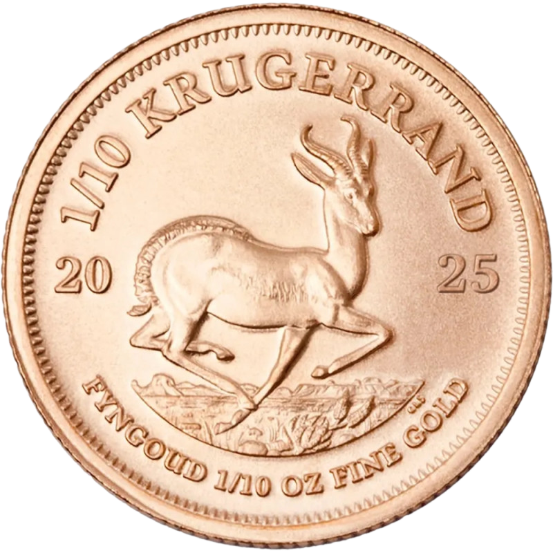 4c311f2c-cd21-40b1-af3d-c4308a9d033e 1/10 унция (3.11 гр.) златна монета Кругерранд - Image 1