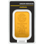 100 грама златно кюлче Argor-Heraeus холограмна защита Kinebar - Image 2