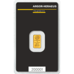 1 грам златно кюлче Argor-Heraeus холограмна защита Кinebar - Image 2